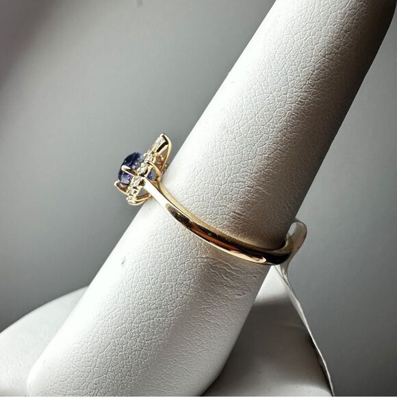 NWT .96ct Ceylon Sapphire and .19ct natural diamond accent ring in 14k YG! - Picture 13 of 16